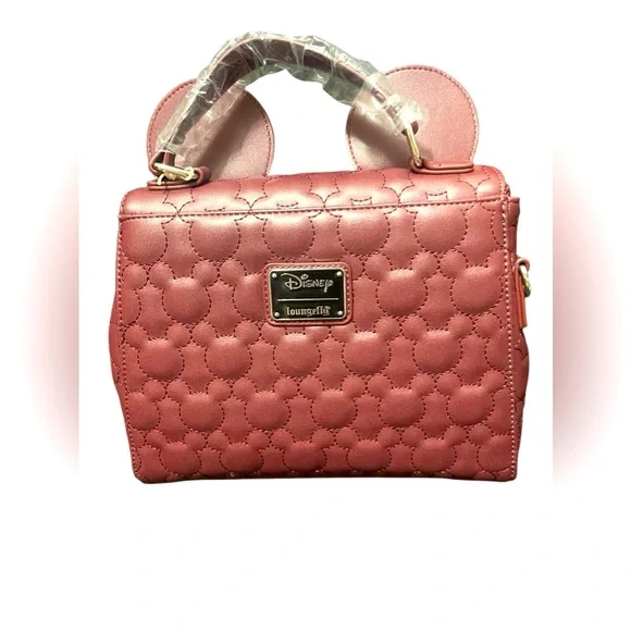 💚💜🌼NWT Loungefly Disney Minnie Mouse Quilted Crossbody Satchel Handbag Purse. - Picture 5 of 11
